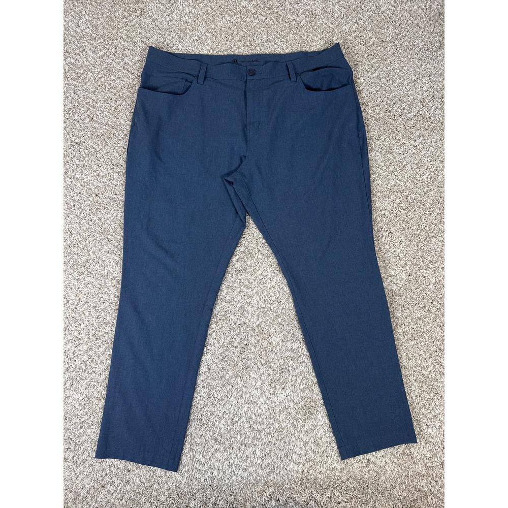 TravisMathew‎ Pants Mens 40 Blue Heathered Stretch Trousers Performance Golf